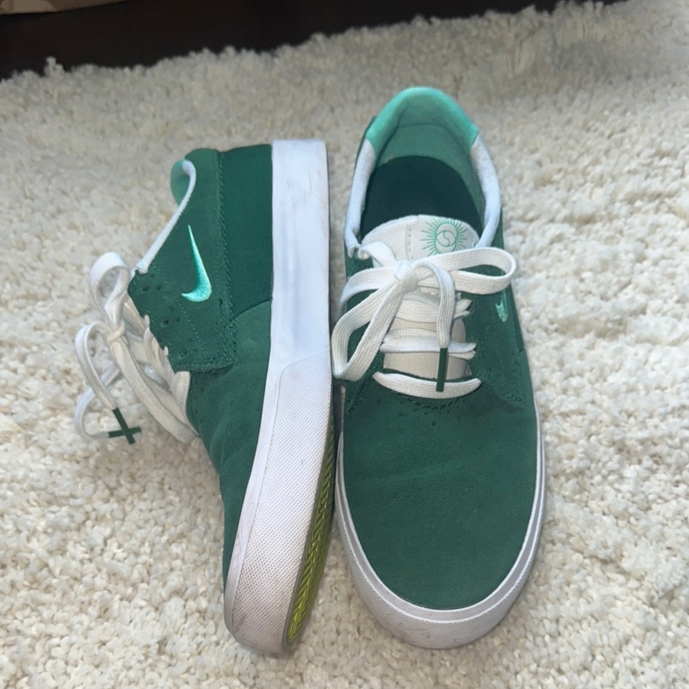 Nike Emerald and White SB sneakers